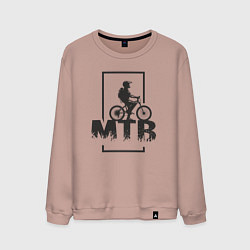 Свитшот хлопковый мужской Горный велосипед, цвет: пыльно-розовый