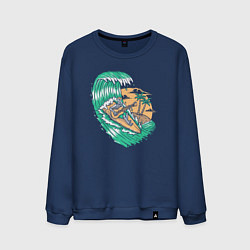 Свитшот хлопковый мужской Серфингист гитарист, цвет: тёмно-синий