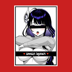 Свитшот хлопковый мужской Секси Шогун Райден - Genshin impact, цвет: красный — фото 2