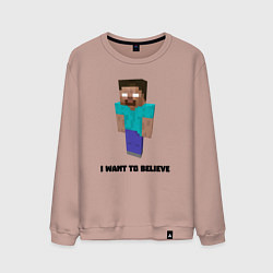 Мужской свитшот Herobrine i want to believe