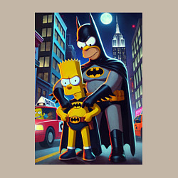 Свитшот хлопковый мужской Batsimpson with son Bart - ai art fantasy, цвет: миндальный — фото 2