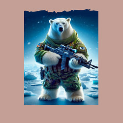 Свитшот хлопковый мужской Polar bear - special forces, цвет: пыльно-розовый — фото 2