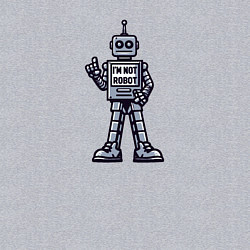 Свитшот хлопковый мужской Винтажный серый робот, цвет: меланж — фото 2