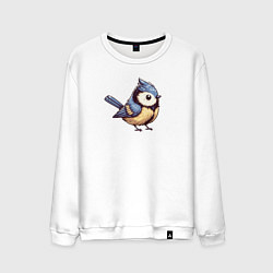 Свитшот хлопковый мужской Синичка, цвет: белый