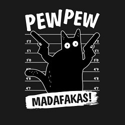 Свитшот хлопковый мужской Кот с пушками, цвет: черный — фото 2