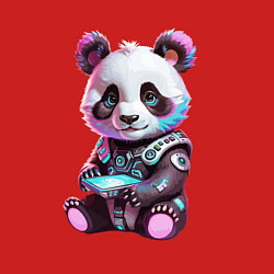 Свитшот хлопковый мужской Funny panda - cyberpunk fantasy, цвет: красный — фото 2