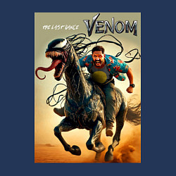 Свитшот хлопковый мужской Eddie rides a symbiote horse - Venom 3, цвет: тёмно-синий — фото 2