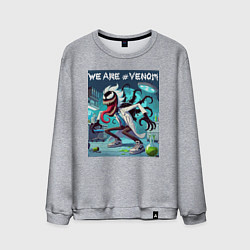 Свитшот хлопковый мужской Rick and Venom - ai art fantasy, цвет: меланж