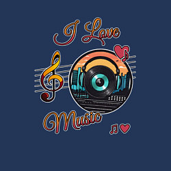 Свитшот хлопковый мужской Я люблю музыку, цвет: тёмно-синий — фото 2