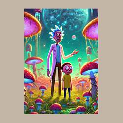 Свитшот хлопковый мужской Morty and Rick on a neon planet, цвет: миндальный — фото 2