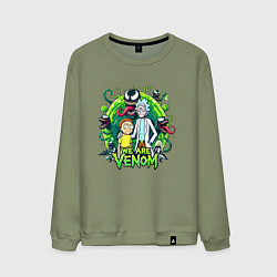 Свитшот хлопковый мужской Rick and Morty - we are Venom portal, цвет: авокадо