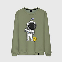 Свитшот хлопковый мужской Космический гольф, цвет: авокадо