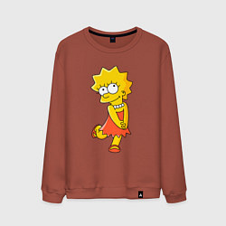Свитшот хлопковый мужской Lisa Simpson, цвет: кирпичный