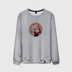 Свитшот хлопковый мужской Самоуверенный лис, цвет: меланж