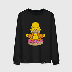 Свитшот хлопковый мужской Homer yoga, цвет: черный