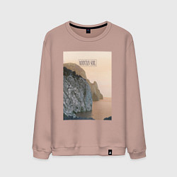 Свитшот хлопковый мужской Горная душа, цвет: пыльно-розовый