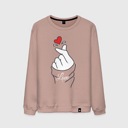 Свитшот хлопковый мужской Знак любви и внимания, цвет: пыльно-розовый