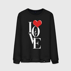 Свитшот хлопковый мужской Love - big heart, цвет: черный
