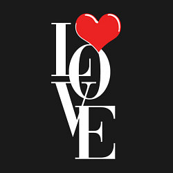 Свитшот хлопковый мужской Love - big heart, цвет: черный — фото 2