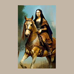 Свитшот хлопковый мужской Мона Лиза верхом на коне, цвет: миндальный — фото 2