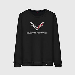 Свитшот хлопковый мужской Chevrolet Corvette - racing team, цвет: черный