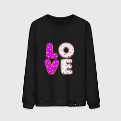Свитшот хлопковый мужской Love - розовый пряник, цвет: черный