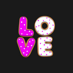 Свитшот хлопковый мужской Love - розовый пряник, цвет: черный — фото 2