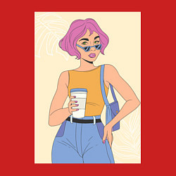 Свитшот хлопковый мужской Капучино вайб, цвет: красный — фото 2