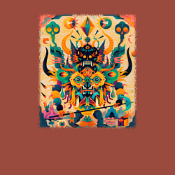 Свитшот хлопковый мужской Демон монстр китайский, цвет: кирпичный — фото 2