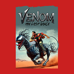 Свитшот хлопковый мужской Venom the last dance - Eddie rides on a symbiote h, цвет: красный — фото 2