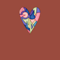 Свитшот хлопковый мужской Сердце - мозаика, цвет: кирпичный — фото 2