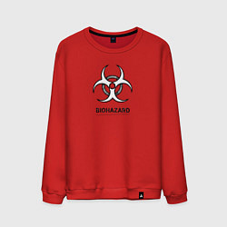 Свитшот хлопковый мужской Biohazard черно белый, цвет: красный