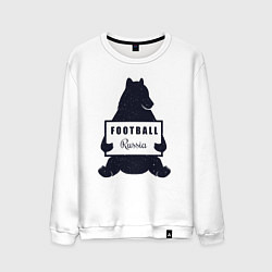 Свитшот хлопковый мужской Bear football, цвет: белый