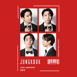 Свитшот хлопковый мужской Jungkook bts 4cut, цвет: красный — фото 2