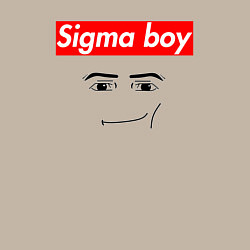 Свитшот хлопковый мужской Sigma boy roblox face - gaming meme collab, цвет: миндальный — фото 2