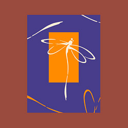 Свитшот хлопковый мужской Силуэт стрекозы-коллаж, цвет: кирпичный — фото 2