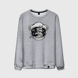 Свитшот хлопковый мужской Кораблик в скафандре, цвет: меланж