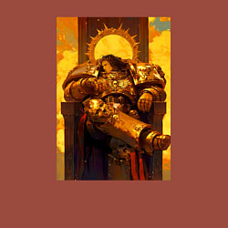 Свитшот хлопковый мужской Император человечества восседает на золотом троне, цвет: кирпичный — фото 2