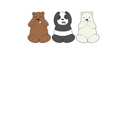 Свитшот хлопковый мужской Три мишки, цвет: белый — фото 2