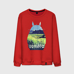 Свитшот хлопковый мужской Nature Totoro, цвет: красный