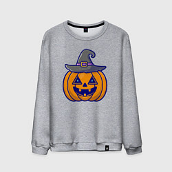 Свитшот хлопковый мужской Тыковка в шляпке, цвет: меланж