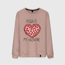 Свитшот хлопковый мужской Pizza for valentine, цвет: пыльно-розовый
