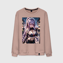 Свитшот хлопковый мужской Горничная-куноити, цвет: пыльно-розовый
