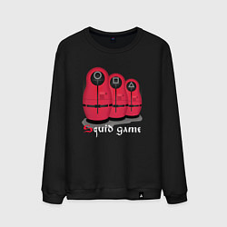 Свитшот хлопковый мужской Squid game matryoshka edition, цвет: черный