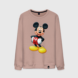 Свитшот хлопковый мужской Микки - мышь, цвет: пыльно-розовый