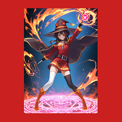 Свитшот хлопковый мужской Мегумин колдует взрывную магию, цвет: красный — фото 2