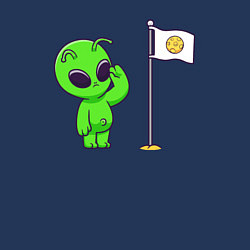 Свитшот хлопковый мужской Пришелец на луне, цвет: тёмно-синий — фото 2