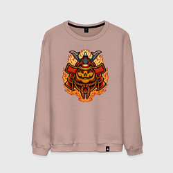 Свитшот хлопковый мужской Огненный самурай, цвет: пыльно-розовый