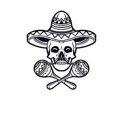 Свитшот хлопковый мужской Мексиканский череп, цвет: белый — фото 2