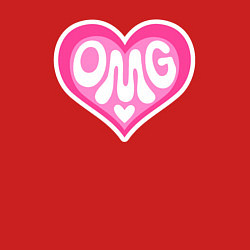 Свитшот хлопковый мужской Oh my god love, цвет: красный — фото 2